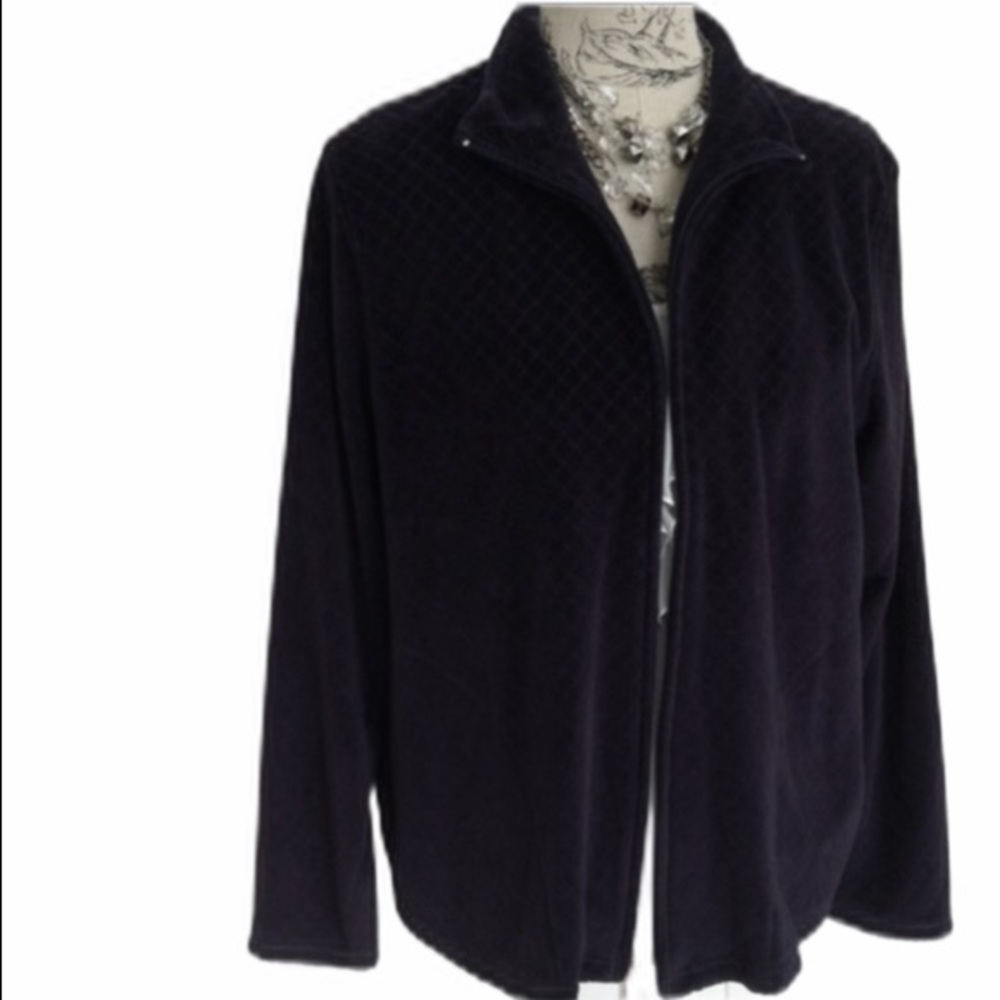 Nwt N. Reflections Navy Soft Zip Jacket